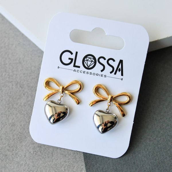 Серьги Heart & Bow Earrings С-0022 фото